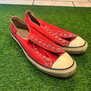 Red Converse Chuck Taylor Low Top Slip-On Sneakers